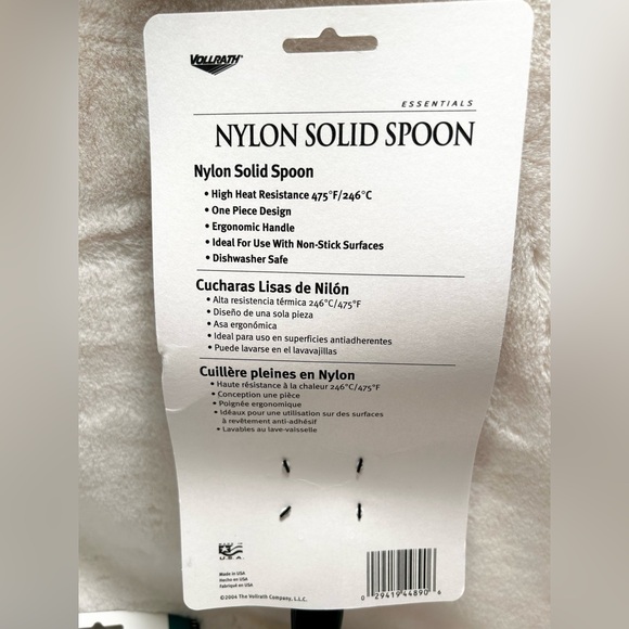 (6) NEW VOLLRATH 5284220 13" LONG BLACK NYLON HEAT RESISTANT SOLID ERGO SPOONS - Picture 4 of 5